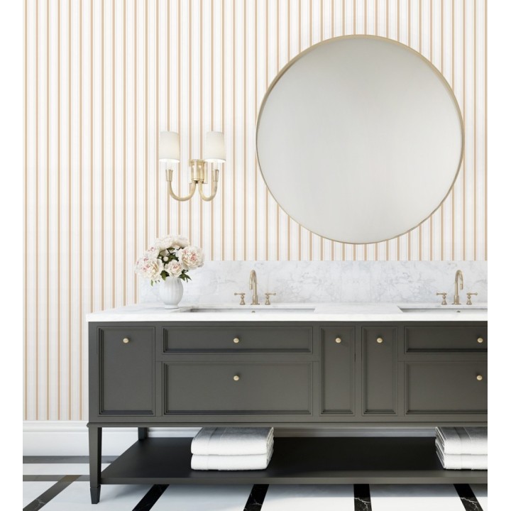 Papel pintado rayas clásicas finas ocre - Albert Stripes 684437