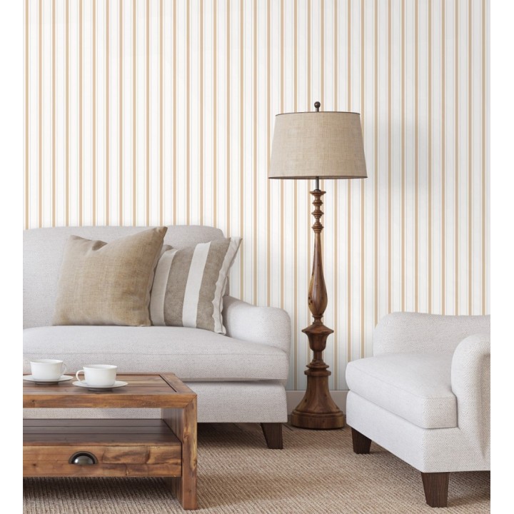 Papel pintado rayas clásicas finas ocre - Albert Stripes 684437