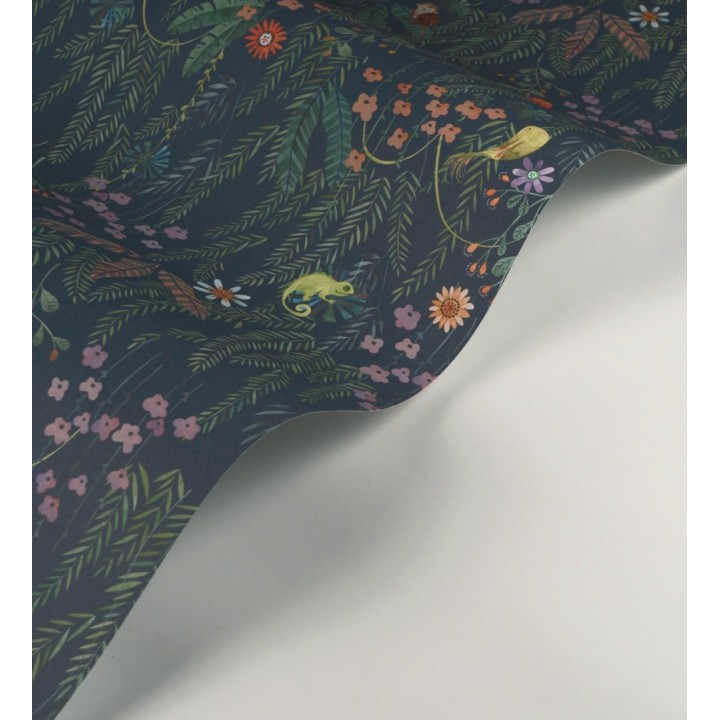 Papel pintado selva mágica de pájaros y flores - Seine Eden 684451