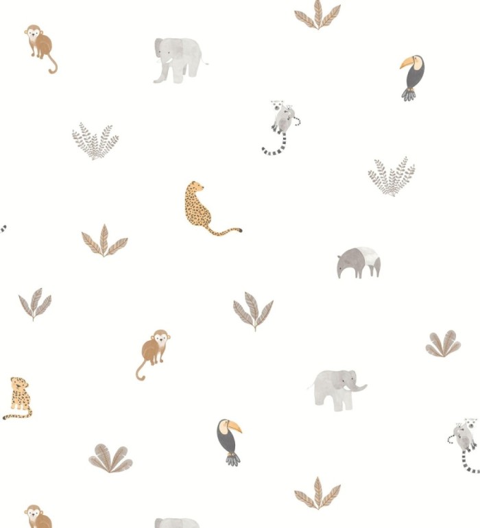 Papel pintado selva infantil con animales y plantas - Sahara Spirit 684458