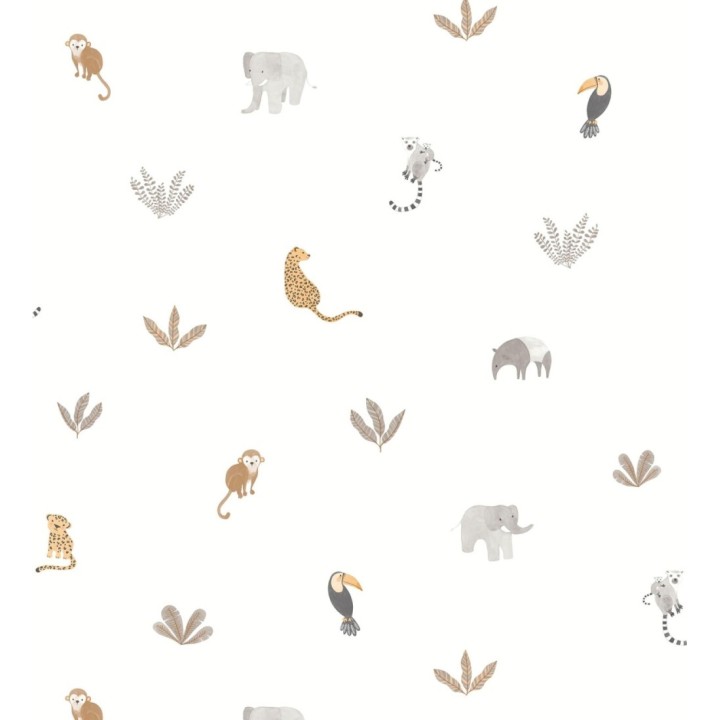 Papel pintado selva infantil con animales y plantas - Sahara Spirit 684458