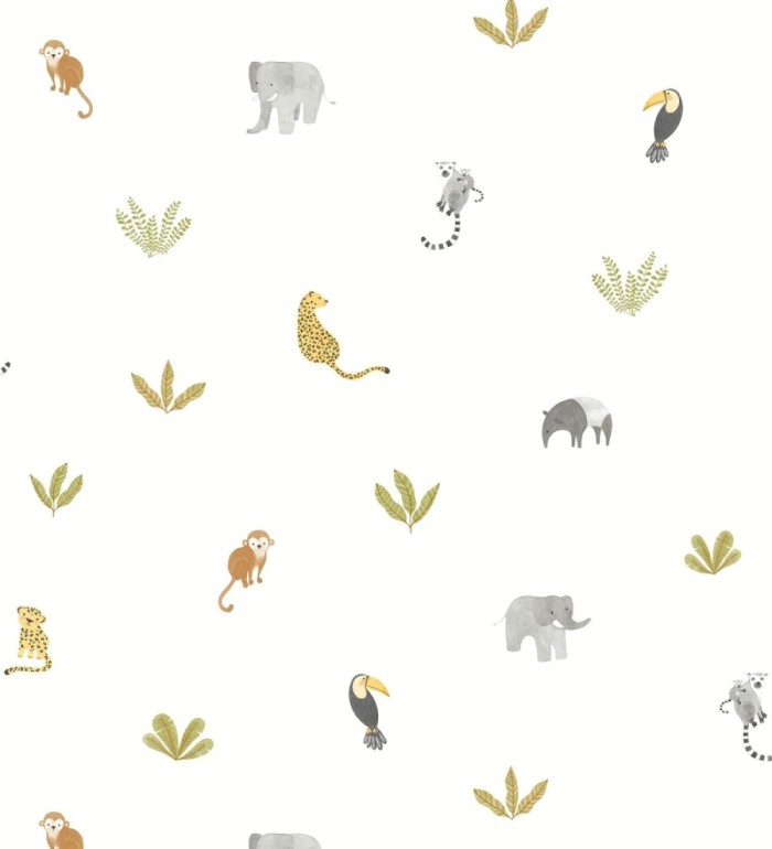 Papel pintado selva infantil con animales y plantas - Sahara Spirit 684459