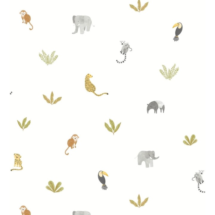 Papel pintado selva infantil con animales y plantas - Sahara Spirit 684459