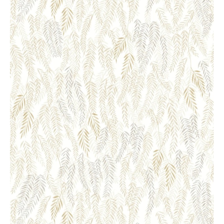 Papel pintado de hojas en tonos beige y gris - Lara Willow 684464