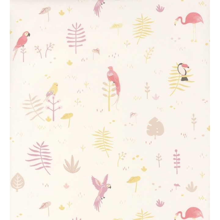 Papel pintado infantil animales y plantas tropicales - Tropical Birdie 126539