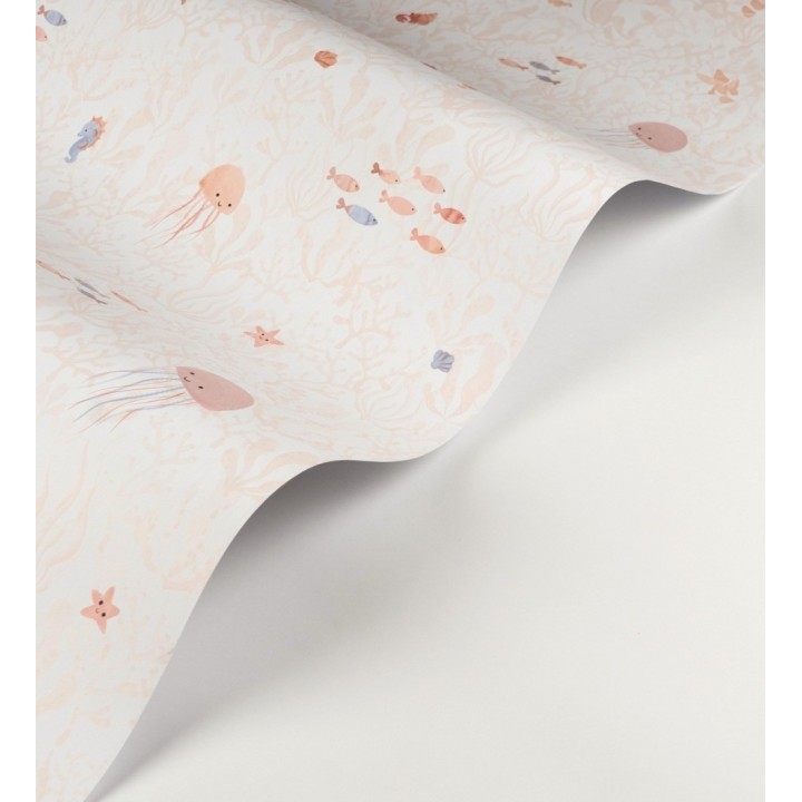 Papel pintado de medusas peces cangrejos y caballitos de mar infantil - Pipo Jelly 684471