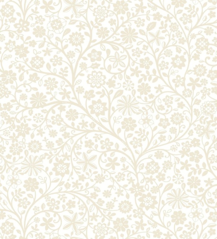 Papel pintado flores ilustración botánica sutil y armónica tono beige - Natalie Reverie 684475