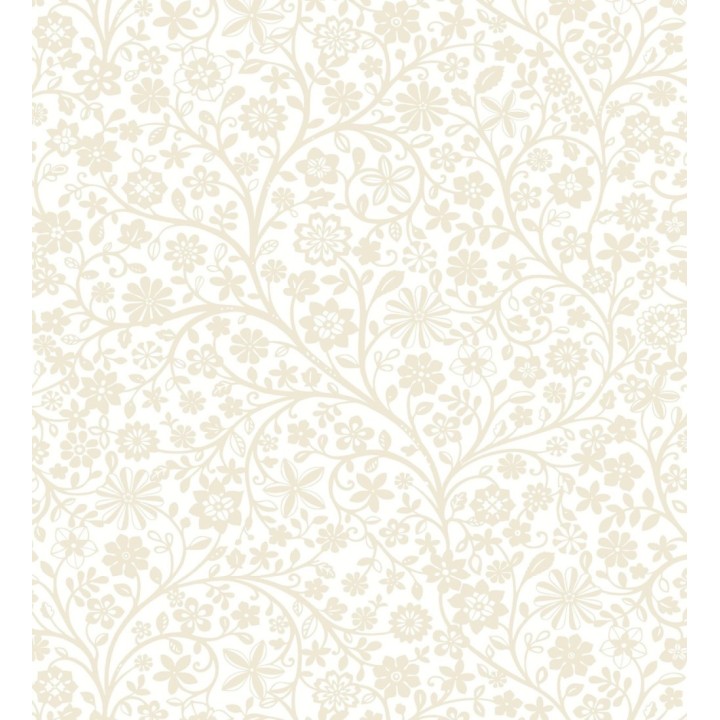 Papel pintado flores ilustración botánica sutil y armónica tono beige - Natalie Reverie 684475