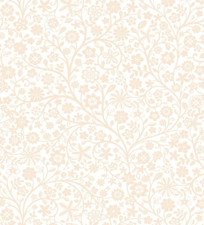 Papel pintado flores ilustración botánica sutil y armónica tono melocotón - Natalie Reverie 684476