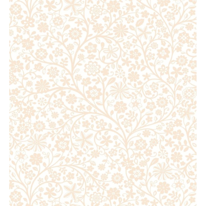 Papel pintado flores ilustración botánica sutil y armónica tono melocotón - Natalie Reverie 684476