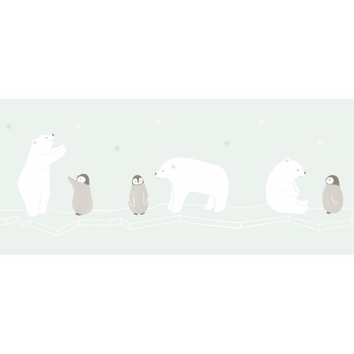 Cenefa infantil pingüinos y osos polares - Polar fun 126540