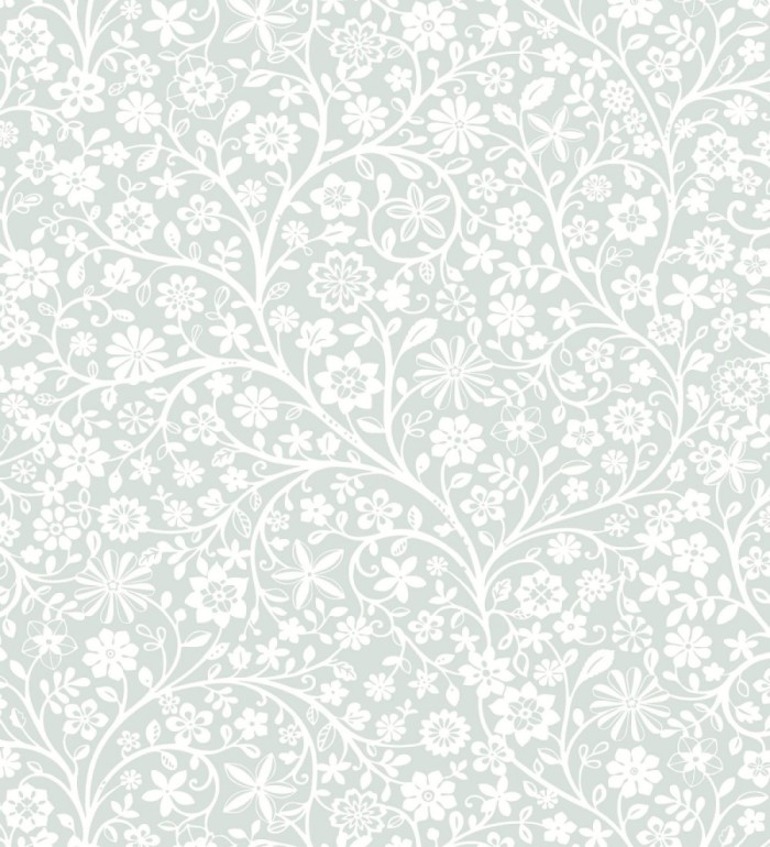 Papel pintado flores ilustración botánica sutil y armónica tono azul - Natalie Reverie 684477