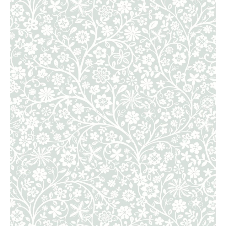 Papel pintado flores ilustración botánica sutil y armónica tono azul - Natalie Reverie 684477