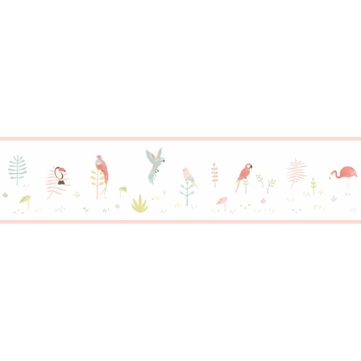 Cenefa infantil animales y plantas tropicales - Tropical Birdie 126541