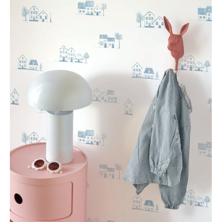 Papel pintado de casas dibujo infantil color azul - Cotswold Lovely 684479
