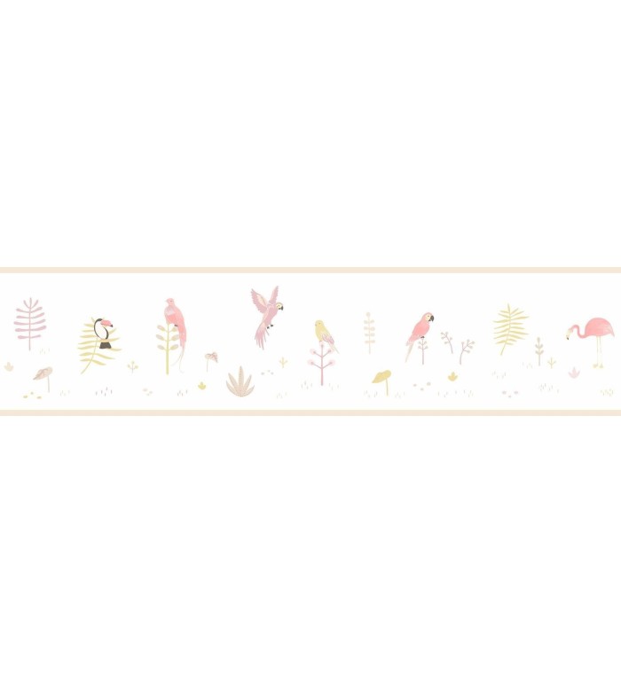 Cenefa infantil animales y plantas tropicales - Tropical Birdie 126542