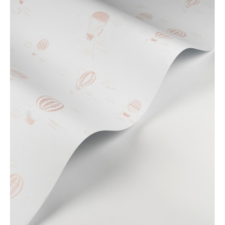 Papel pintado infantil de globos aerostáticos color rosa - Lund Airborne 684482