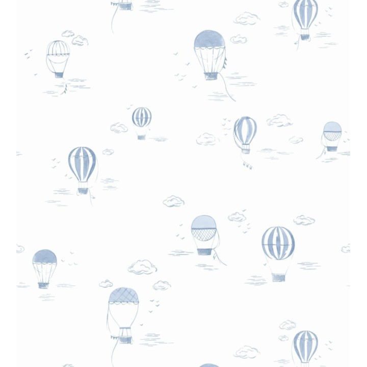 Papel pintado infantil de globos aerostáticos color azul - Lund Airborne 684483