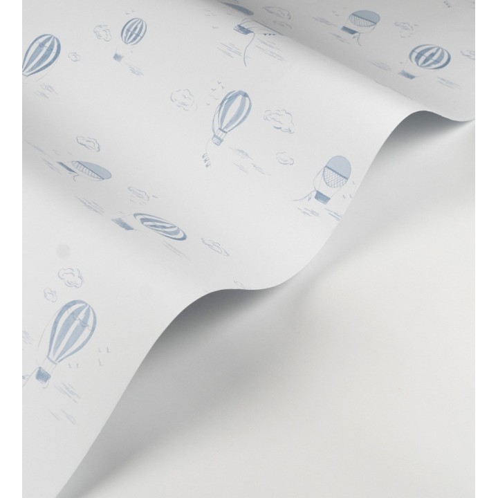 Papel pintado infantil de globos aerostáticos color azul - Lund Airborne 684483