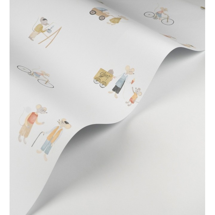 Papel pintado infantil de ratoncitos parisinos - Marais Petite 684488