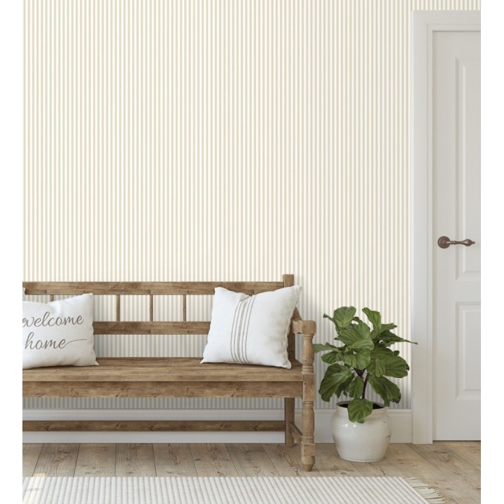 Papel pintado rayas finas infantiles beige - Andy Stripes 684489