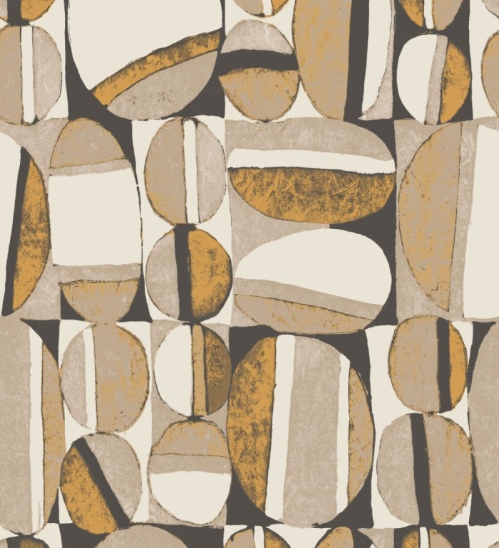 Papel pintado óvalos artísticos estilo africano - Nimba Wall 126549