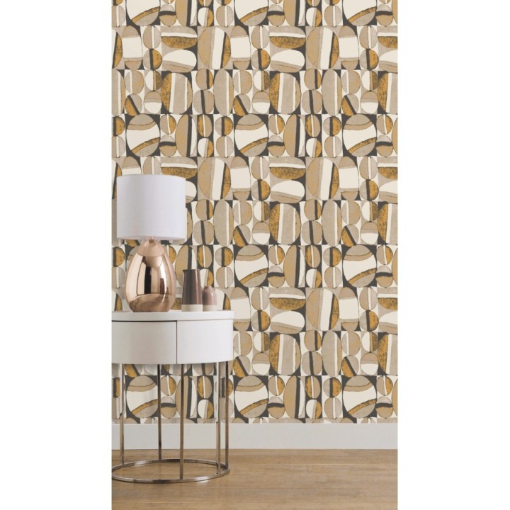 Papel pintado óvalos artísticos estilo africano - Nimba Wall 126549