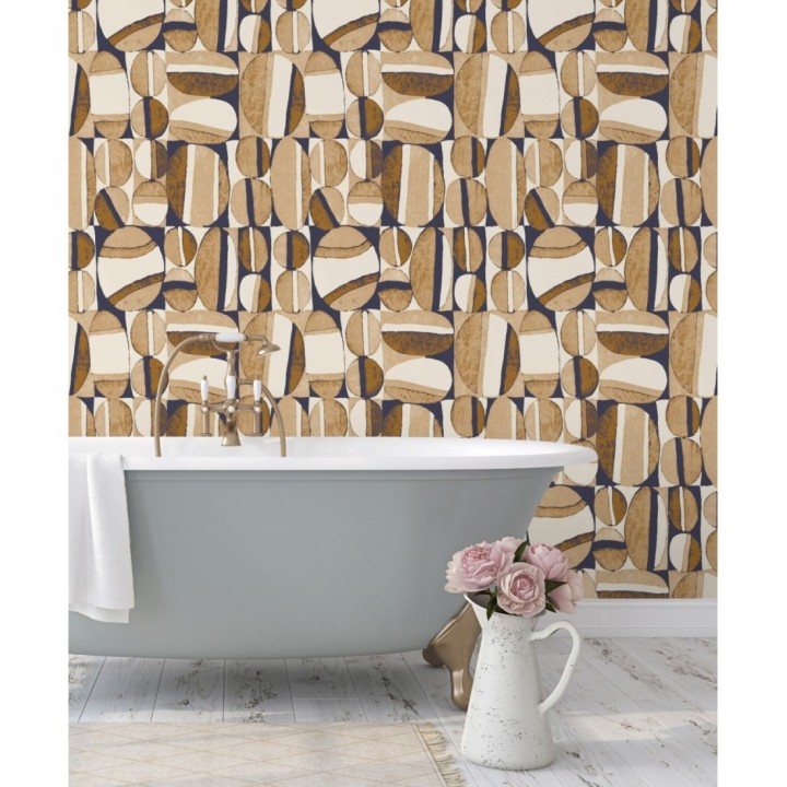 Papel pintado óvalos artísticos estilo africano - Nimba Wall 126550