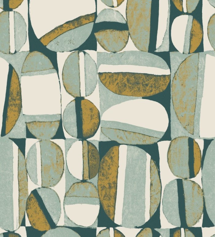 Papel pintado óvalos artísticos estilo africano - Nimba Wall 126551