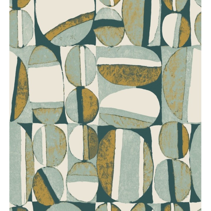 Papel pintado óvalos artísticos estilo africano - Nimba Wall 126551