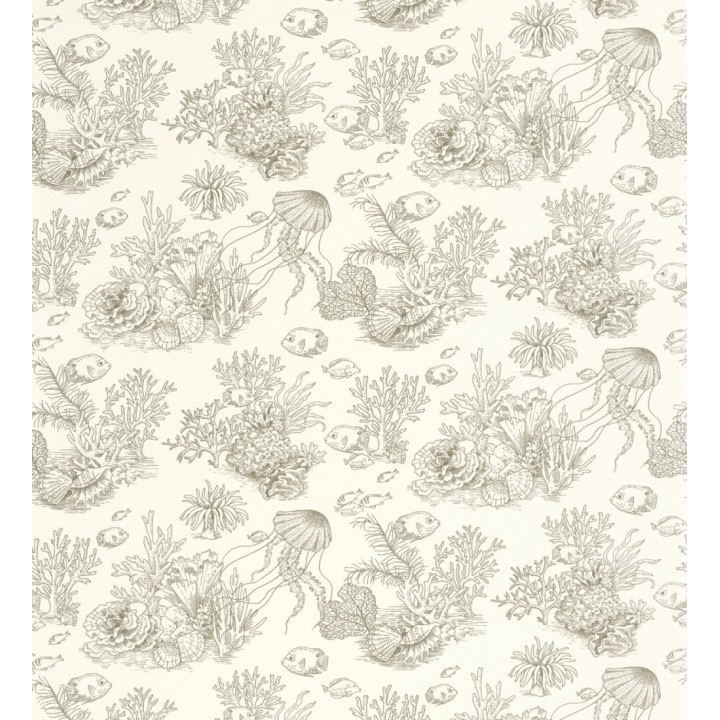 Papel pintado arrecife coralino dibujado sobre tejido de lienzo - Atlantis Abyss 684502