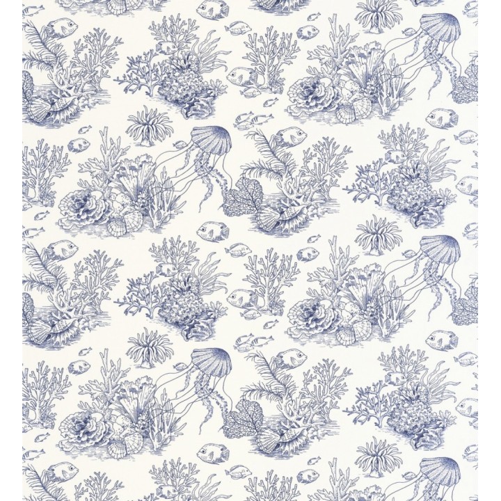 Papel pintado arrecife coralino dibujado sobre tejido de lienzo - Atlantis Abyss 684503