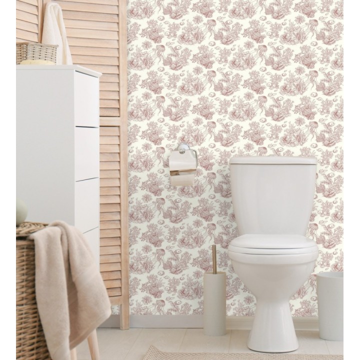 Papel pintado arrecife coralino dibujado sobre tejido de lienzo - Atlantis Abyss 684504