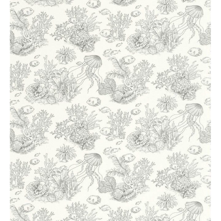 Papel pintado arrecife coralino dibujado sobre tejido de lienzo - Atlantis Abyss 684505