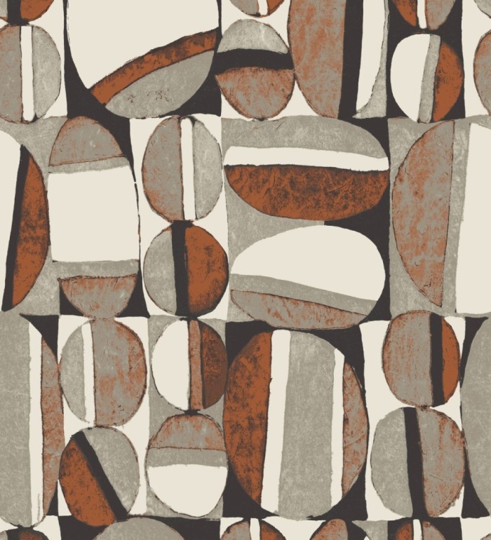 Papel pintado óvalos artísticos estilo africano - Nimba Wall 126552