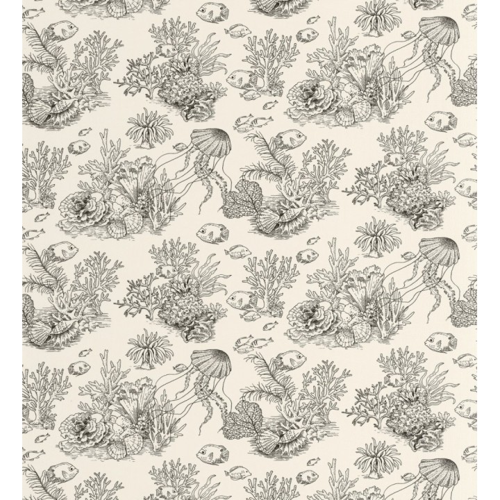 Papel pintado arrecife coralino dibujado sobre tejido de lienzo - Atlantis Abyss 684506