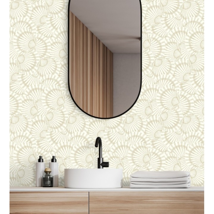 Papel pintado conchas marinas texturizadas en relieve textil - Salina Layered 684507