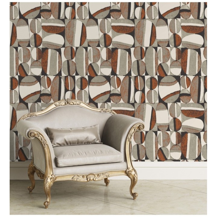 Papel pintado óvalos artísticos estilo africano - Nimba Wall 126552