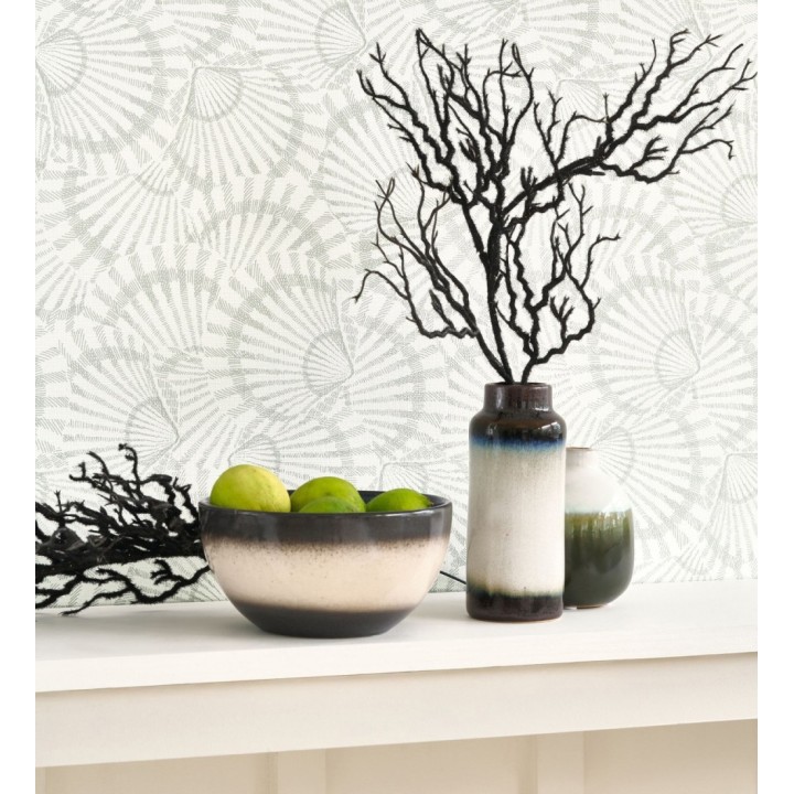 Papel pintado conchas marinas texturizadas en relieve textil - Salina Layered 684509