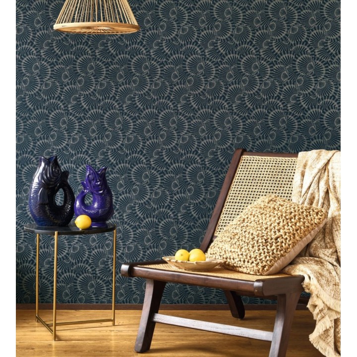 Papel pintado conchas marinas texturizadas en relieve textil - Salina Layered 684511