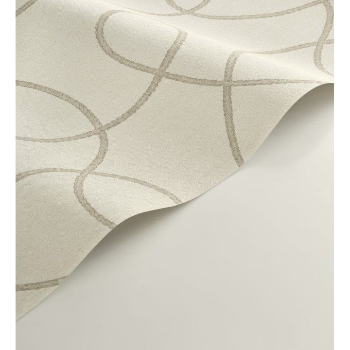 Papel pintado cuerdas náuticas entrelazadas fondo crema claro - Dover Coiled 684512