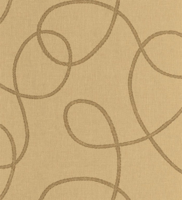 Papel pintado cuerdas náuticas entrelazadas fondo camel - Dover Coiled 684513