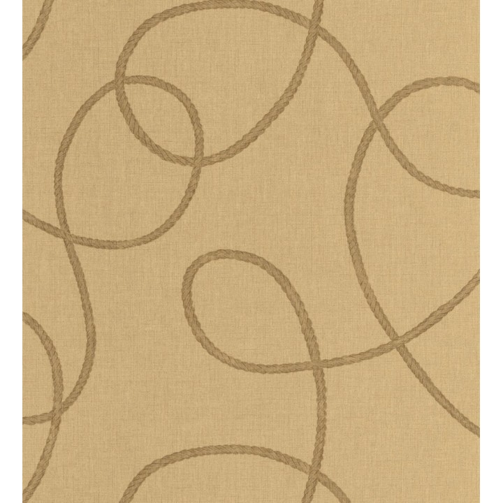 Papel pintado cuerdas náuticas entrelazadas fondo camel - Dover Coiled 684513