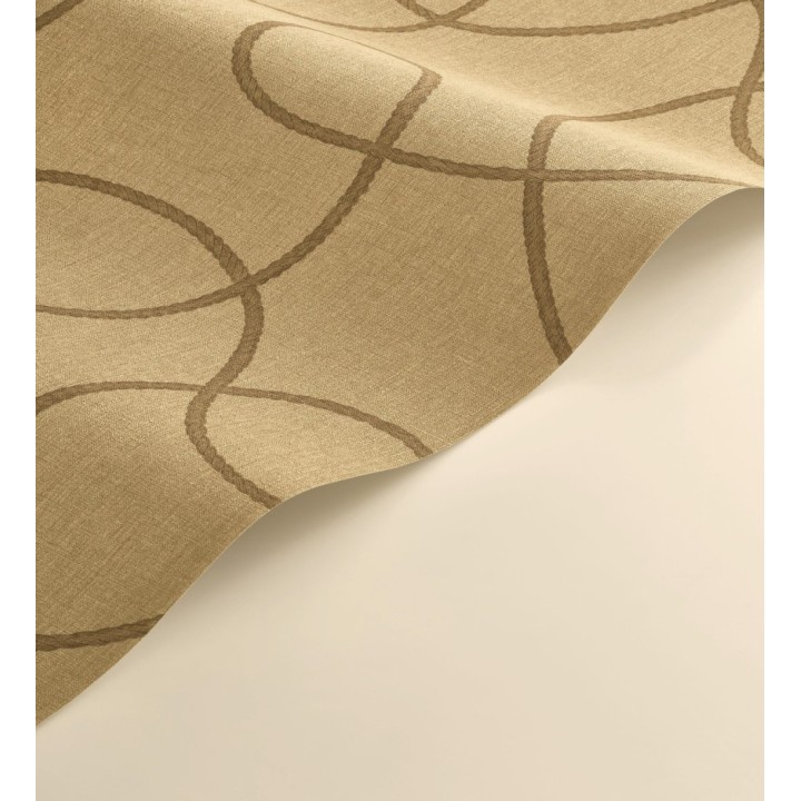 Papel pintado cuerdas náuticas entrelazadas fondo camel - Dover Coiled 684513