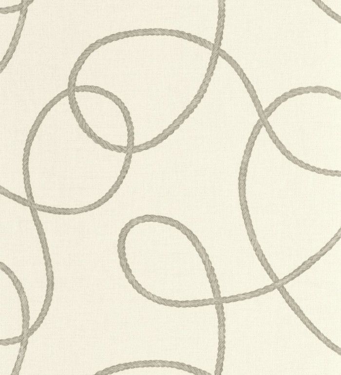 Papel pintado cuerdas náuticas entrelazadas fondo blanco roto - Dover Coiled 684514