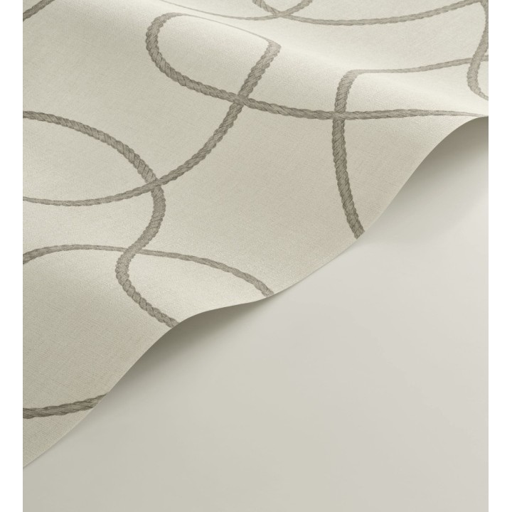 Papel pintado cuerdas náuticas entrelazadas fondo blanco roto - Dover Coiled 684514