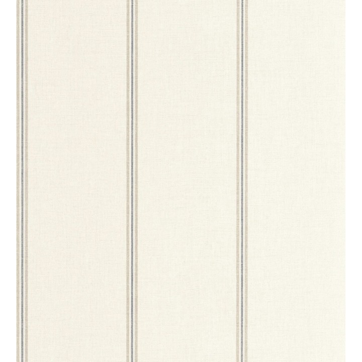 Papel pintado de rayas beige fondo tejido de lino - Colmar Lined 684515