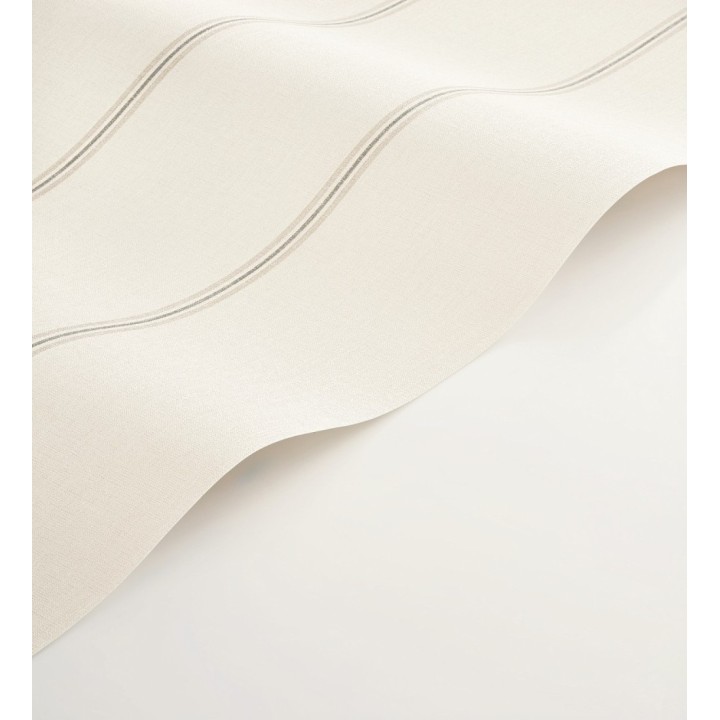 Papel pintado de rayas beige fondo tejido de lino - Colmar Lined 684515