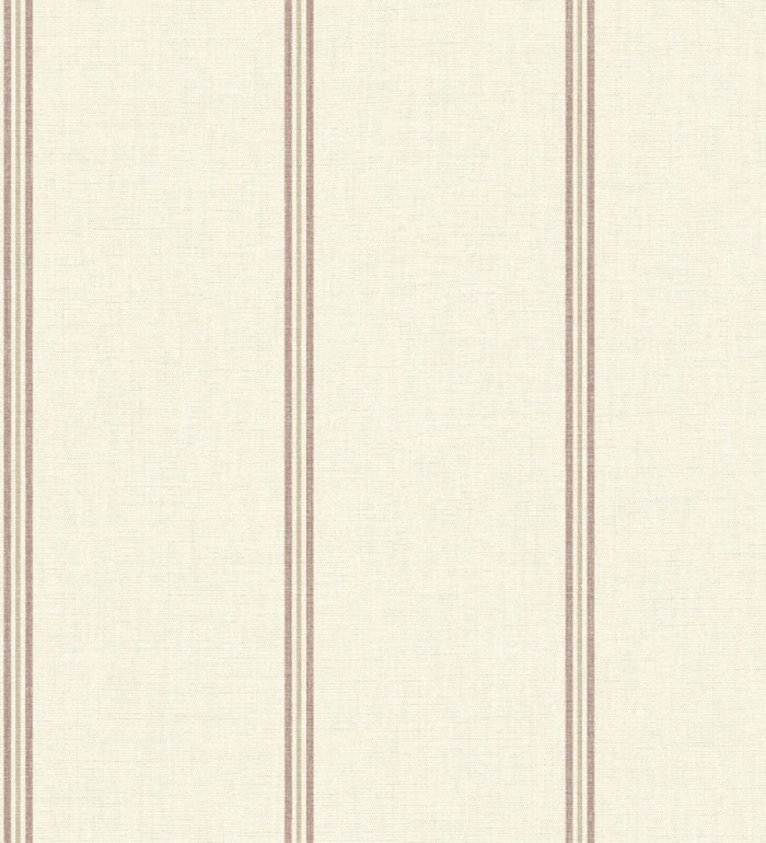 Papel pintado de rayas rojo oxblood fondo tejido de lino - Colmar Lined 684517