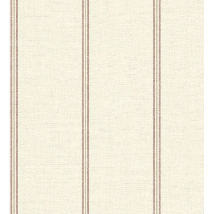 Papel pintado de rayas rojo oxblood fondo tejido de lino - Colmar Lined 684517